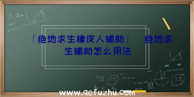 「绝地求生橡皮人辅助」|绝地求生辅助怎么用法